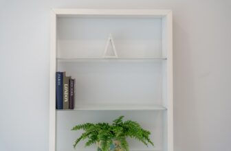 A tidy and organized living room with minimal clutter, showcasing storage solutions and a serene atmosphere.